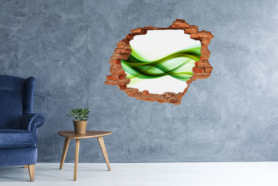 Hole in the wall sticker Green wave in the hole in the wall