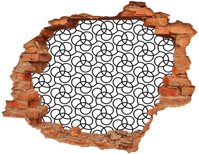 Hole in the wall decal Geometric patterns against the background of a damaged wall
