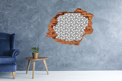 Hole in the wall decal Geometric patterns against the background of a damaged wall