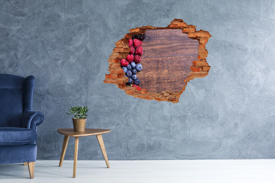 3D wall hole wallpaper Forest fruits