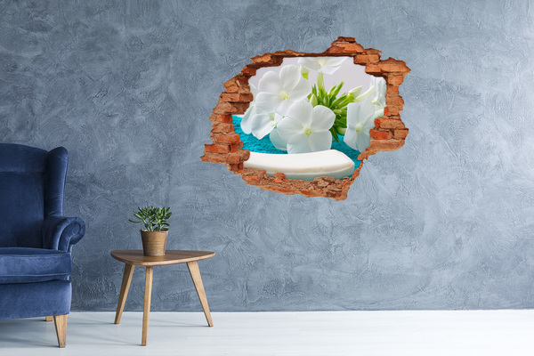 Hole in the wall decal A flower paradise behind the wall