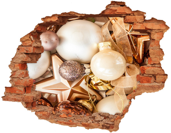 Hole wall sticker Christmas baubles