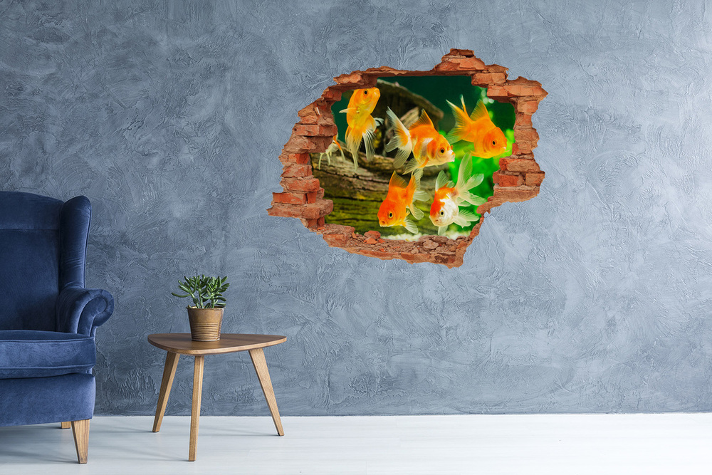 3D wall hole Golden Fish