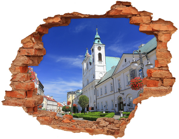 3D wall hole Historic Church in the City