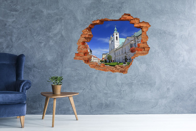 3D wall hole Historic Church in the City