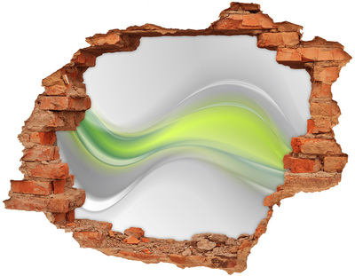 Hole wall sticker Green wave in a concrete hole