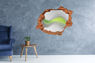 Hole wall sticker Green wave in a concrete hole