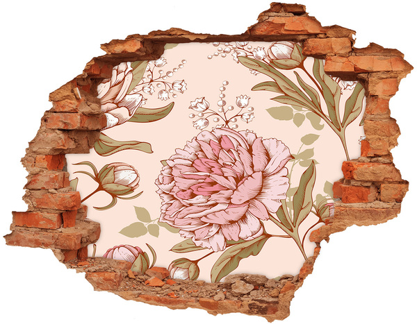 Hole wall sticker self -adhesive peonies