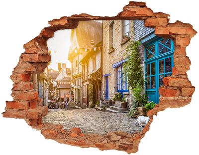 3D wall hole A charming street in the town