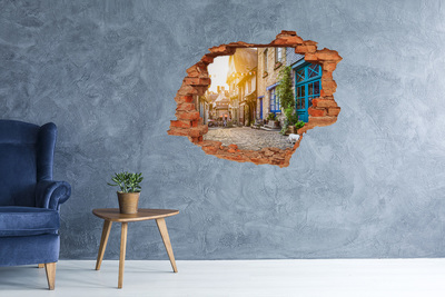 3D wall hole A charming street in the town
