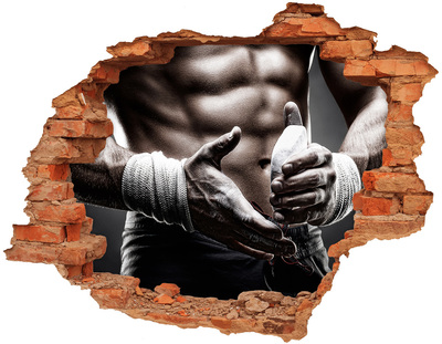 Hole wall sticker Martial arts champion