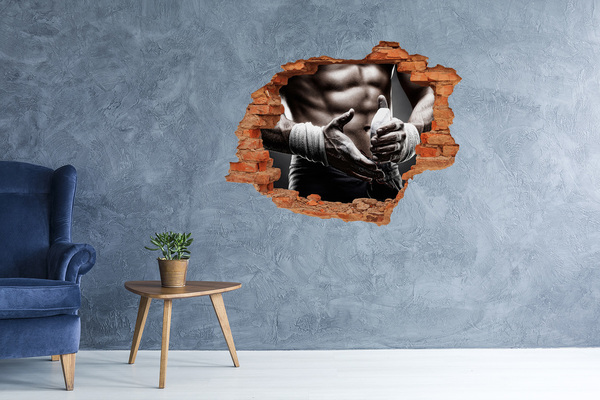 Hole wall sticker Martial arts champion