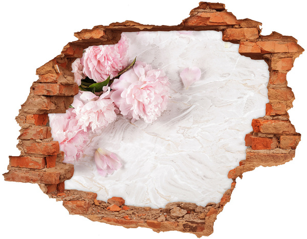 Hole in the wall sticker Peonies