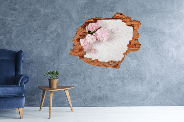 Hole in the wall sticker Flowers in a crumbling wall