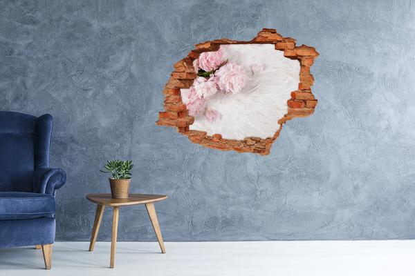 Hole in the wall sticker Peonies