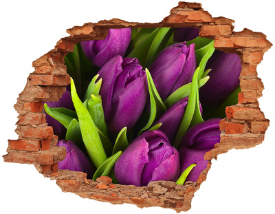 Hole wall sticker Violet tulips