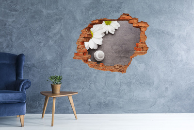 Hole in the wall decal A floral dream in concrete