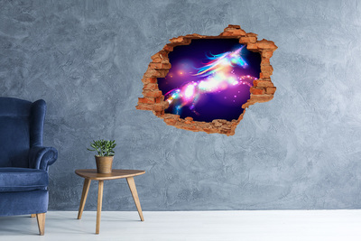 Hole in the wall sticker A cosmic explosion of colors