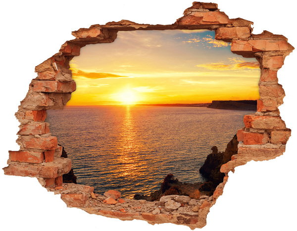 Hole in the wall sticker Sunset sea