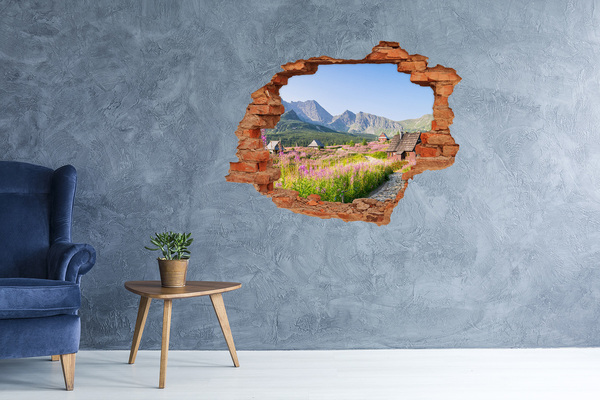 Hole in the wall decal A mountain glade in flowers