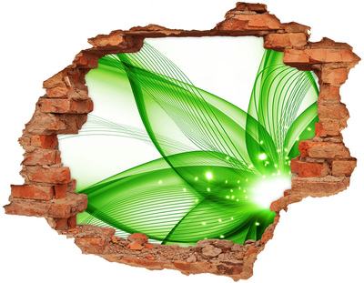 Hole in the wall sticker Green wave of light