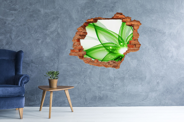 Hole in the wall sticker Green wave of light