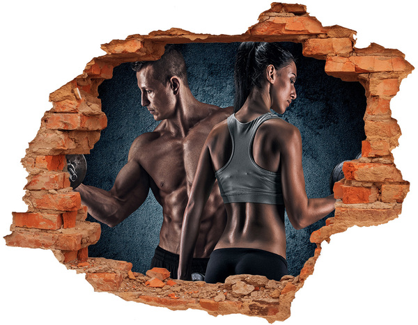 Hole in the wall sticker Muscle structure