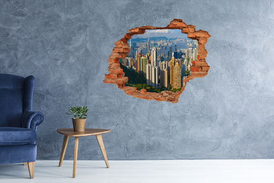 Hole in the wall decal View of Hong Kong