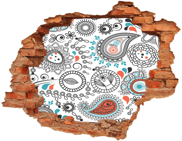 Hole in the wall decal Boho style patterns