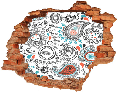 Hole in the wall decal Boho style patterns