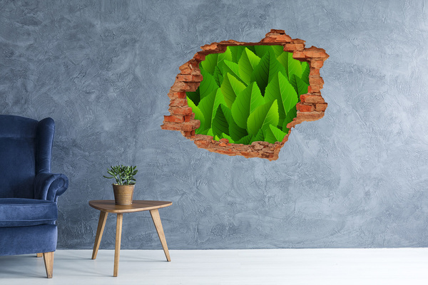 3D wall hole wallpaper A green oasis in concrete