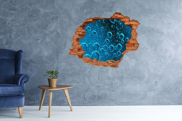 Hole wall sticker Underwater world with bubbles