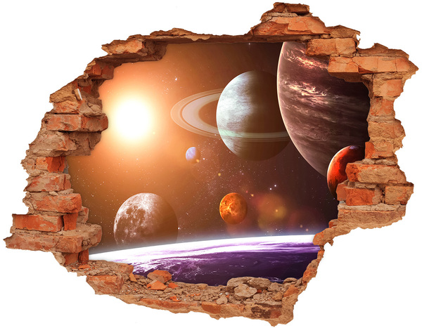 Hole wall sticker Space Adventure
