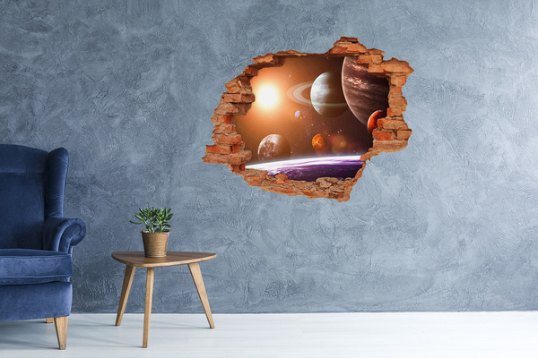 Hole wall sticker Solar system