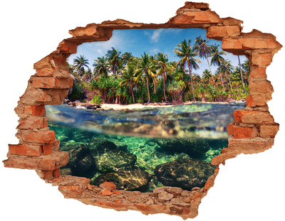 Hole in the wall sticker Tropical paradise behind the wall