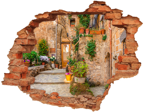 Hole wall sticker A charming town in Italy