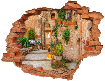 Hole wall sticker A charming town in Italy