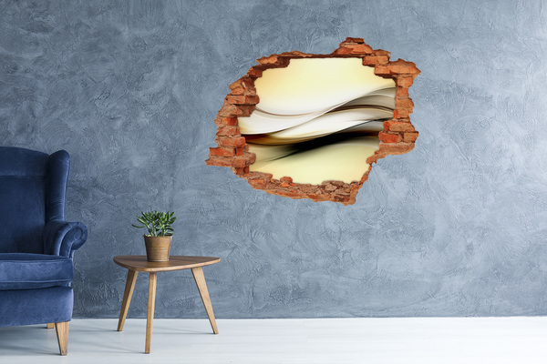 Hole wall sticker Abstract landscape in a hole in the wall