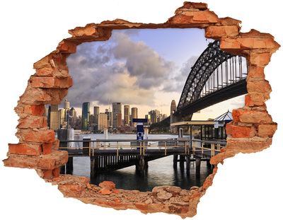 Hole wall sticker View of Sydney
