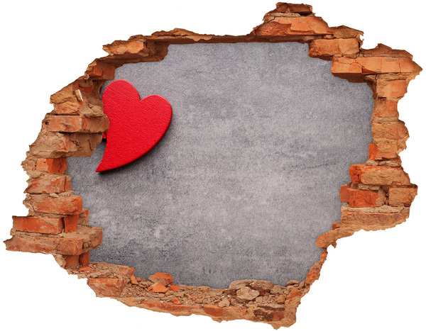3D wall hole wallpaper Heart in a Hole in the Wall