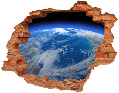 Hole wall sticker View of Earth from space