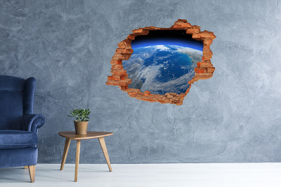 Hole wall sticker View of Earth from space