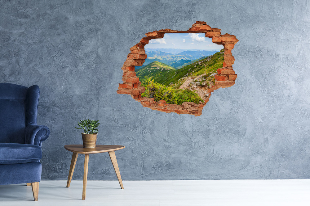 Hole wall sticker Green hills