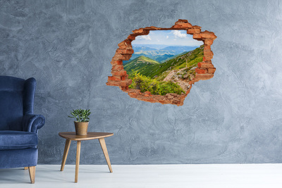 Hole wall sticker Green hills