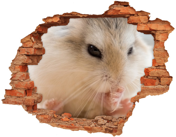 Hole in the wall sticker Hamster in a hole in the wall