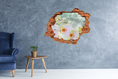 Hole in the wall decal White orchid