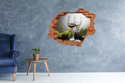 Hole in the wall sticker Wine and grapes