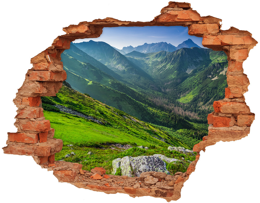 Hole in the wall decal Dawn in the mountains