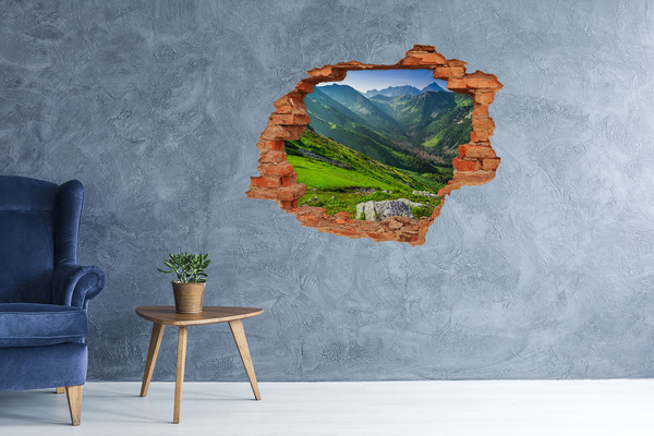 Hole in the wall decal A green valley in the mountains