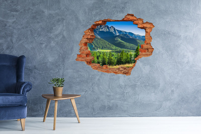 Hole in the wall decal Mountain landscape through a hole in the wall
